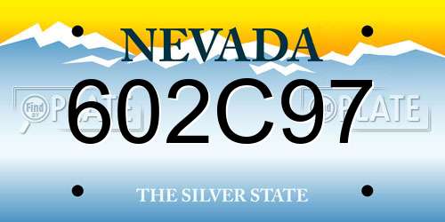 602C97 Nevada License Plate