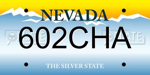 602CHA Nevada License Plate