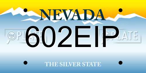 602EIP Nevada License Plate