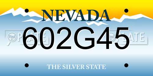 602G45 Nevada License Plate