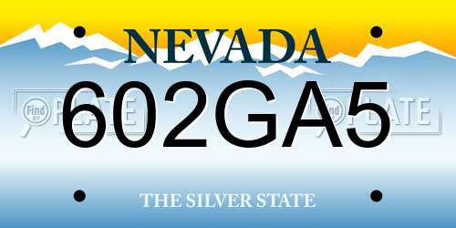 602GA5 Nevada License Plate