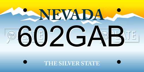 602GAB Nevada License Plate