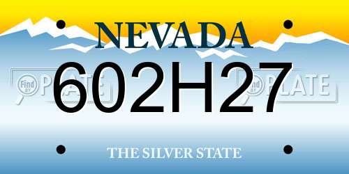 602H27 Nevada License Plate