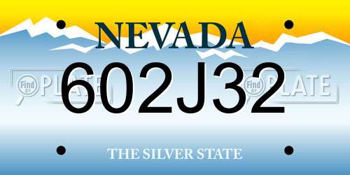 602J32 Nevada License Plate