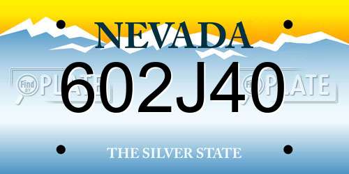 602J40 Nevada License Plate