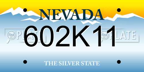 602K11 Nevada License Plate