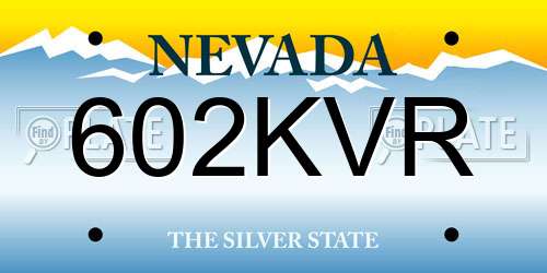602KVR Nevada License Plate