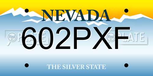 602PXF Nevada License Plate