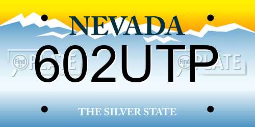 602UTP Nevada License Plate