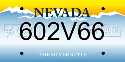 602V66 Nevada License Plate