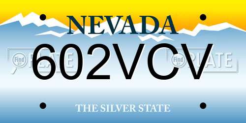 602VCV Nevada License Plate