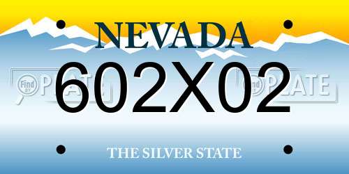 602X02 Nevada License Plate