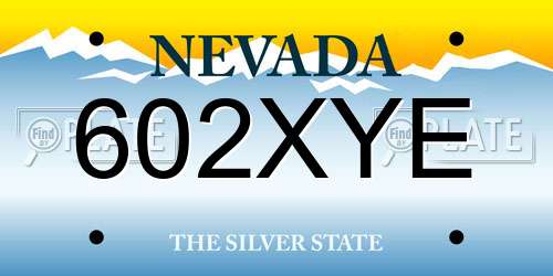 602XYE Nevada License Plate