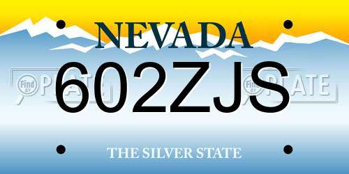 602ZJS Nevada License Plate