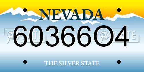 60366O4 Nevada License Plate