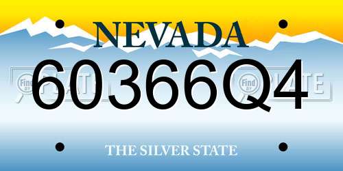 60366Q4 Nevada License Plate