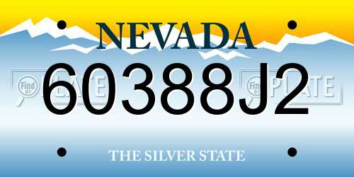 60388J2 Nevada License Plate