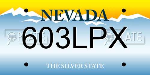 603LPX Nevada License Plate