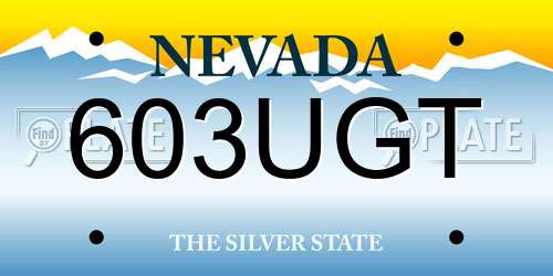 603UGT Nevada License Plate