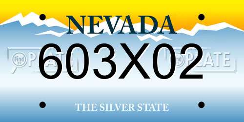 603X02 Nevada License Plate