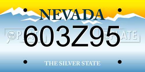603Z95 Nevada License Plate