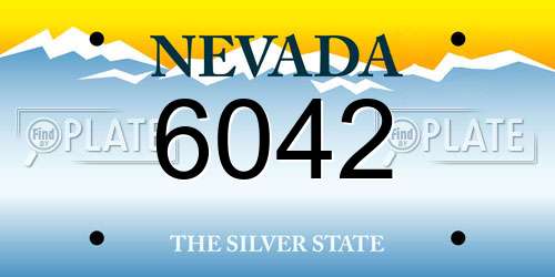 6042 Nevada License Plate