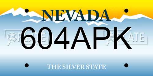 604APK Nevada License Plate