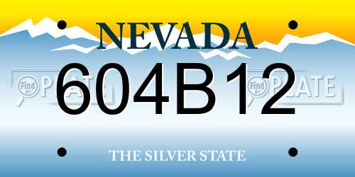 604B12 Nevada License Plate