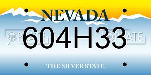 604H33 Nevada License Plate