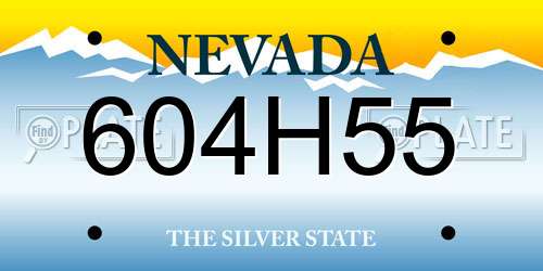 604H55 Nevada License Plate