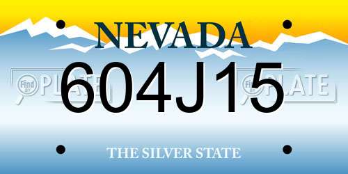 604J15 Nevada License Plate