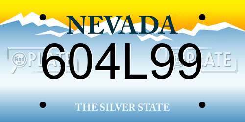 604L99 Nevada License Plate