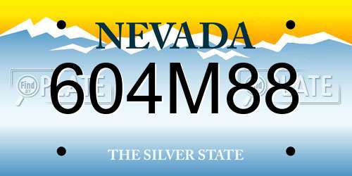 604M88 Nevada License Plate