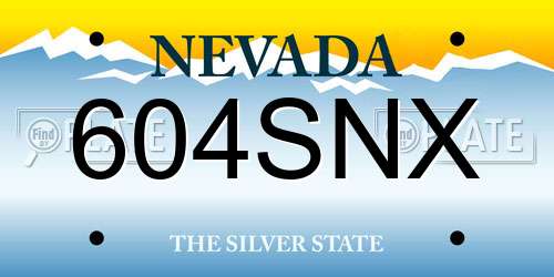 604SNX Nevada License Plate