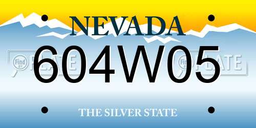 604W05 Nevada License Plate