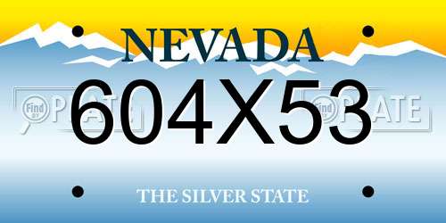 604X53 Nevada License Plate