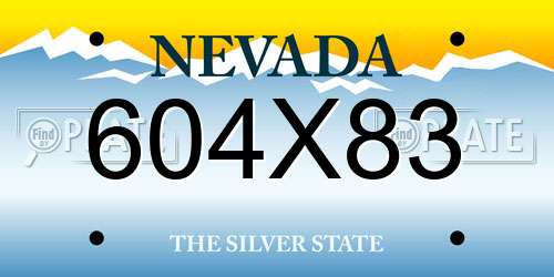 604X83 Nevada License Plate