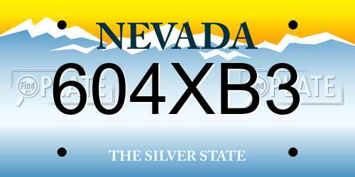 604XB3 Nevada License Plate
