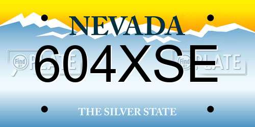 604XSE Nevada License Plate