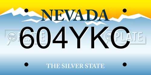 604YKC Nevada License Plate