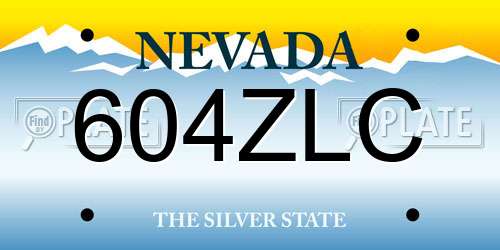 604ZLC Nevada License Plate