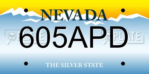 605APD Nevada License Plate