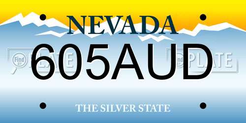 605AUD Nevada License Plate