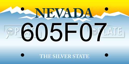 605F07 Nevada License Plate