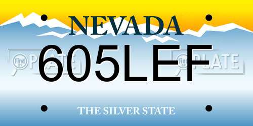 605LEF Nevada License Plate