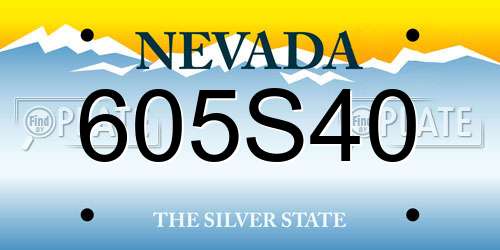 605S40 Nevada License Plate