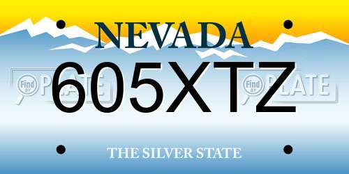 605XTZ Nevada License Plate