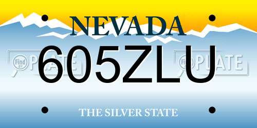 605ZLU Nevada License Plate
