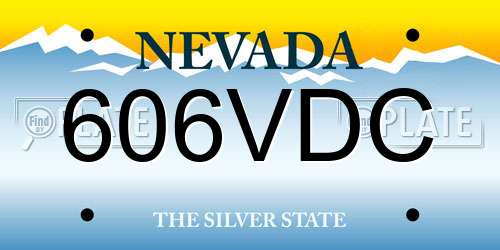 606VDC Nevada License Plate