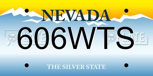 606WTS Nevada License Plate